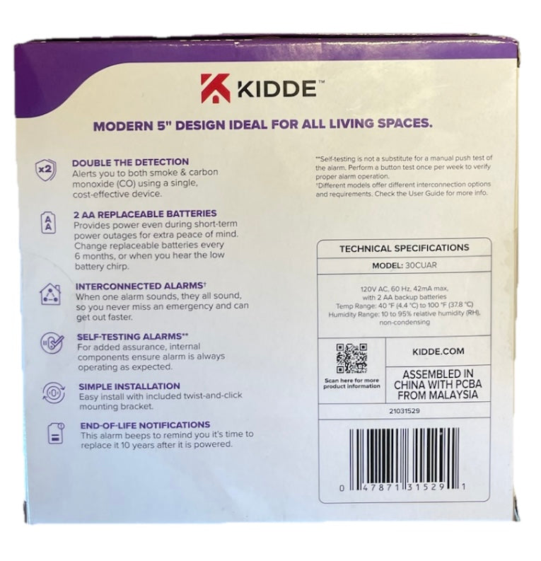 Kiddie Detect smoke alarm + carbon monoxide detector