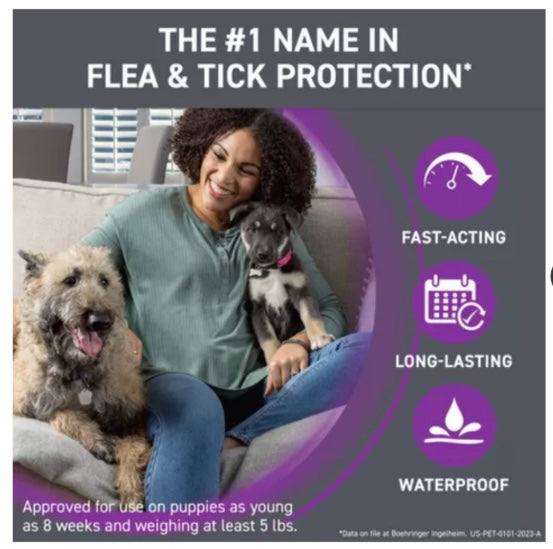 New Frontline Plus Flea and Tick Treatment for Dogs - 3 doses