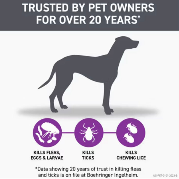 New Frontline Plus Flea and Tick Treatment for Dogs - 3 doses