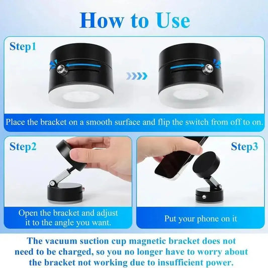 Magsafe Cell Phone Mount, Adjustable & Foldable Stand, Strong Suction Cup, Vacuum Adsorption, Portable Multifunctional cell phone stand holder