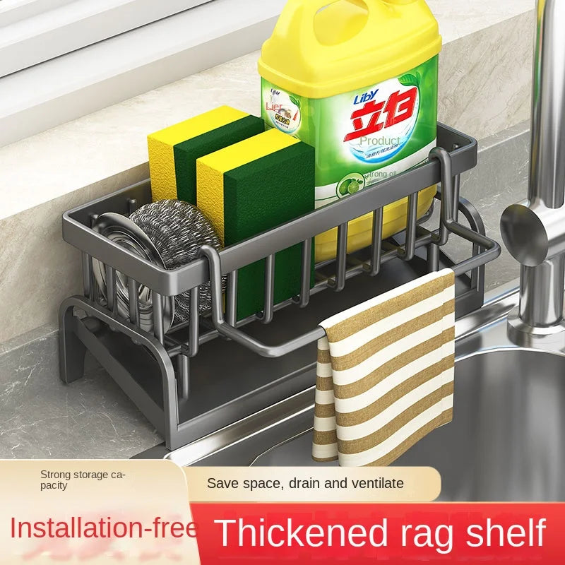 Kitchen Shelf, Cleaning Cloth Storage and Draining Rack