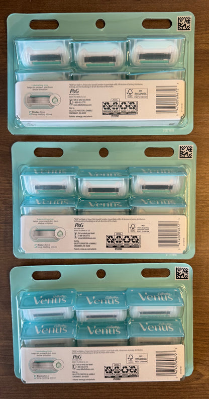 Venus Extra Smooth Sensitive Women's Razor Blade 7 Refills (3packs)