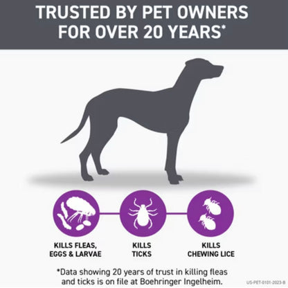 New Frontline Plus Flea and Tick Treatment for Dogs - 3 doses