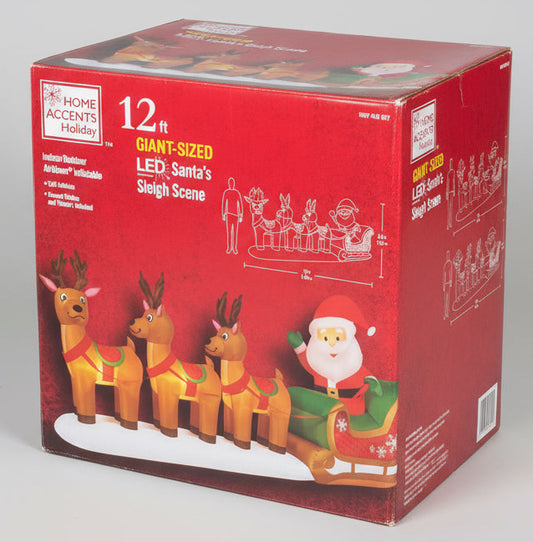 Christmas 12FT Santa's Sleigh Holiday inflatable- Home Accents