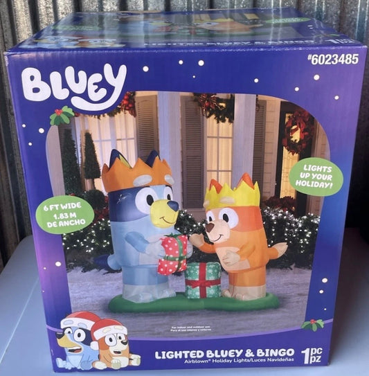 Christmas Bluey 5.6-ft Lighted Bluey and Bingo Duo Holiday Inflatable