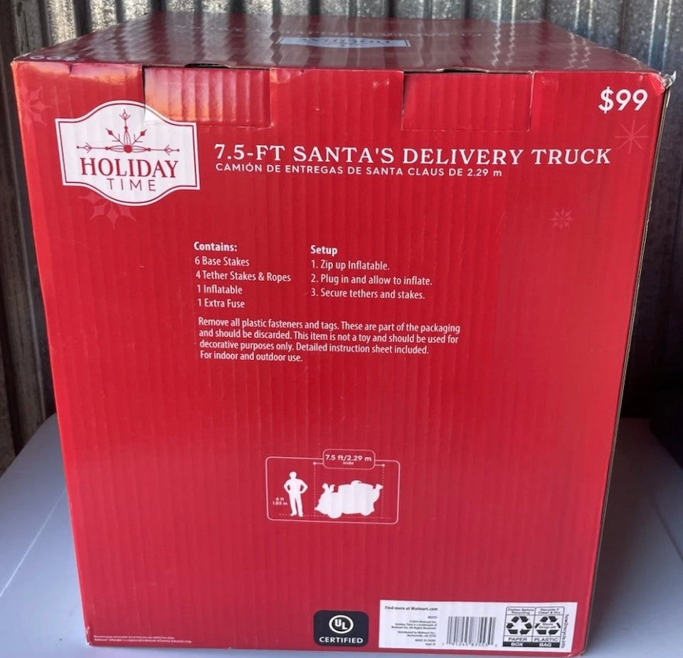 New Christmas Holiday Time 7.5 FT  Santa's Delivery Truck