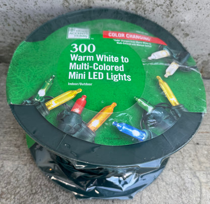 New ACCENT Holiday COLOR CHANGING *Color Changes from Warm White to Multi-Colored with Manual Switeh 300 Warm White to Multi-Colored Mini LED Lights