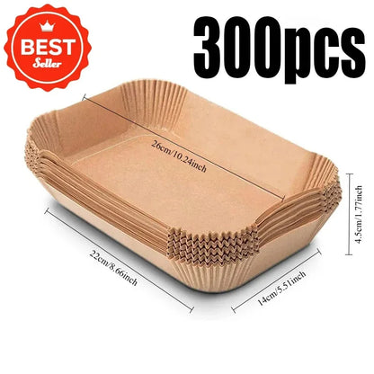 Disposable Paper Air Fryer Liners -  Rectangular Non-Stick, Easy Clean, Oven Safe, Disposable Paper Baskets